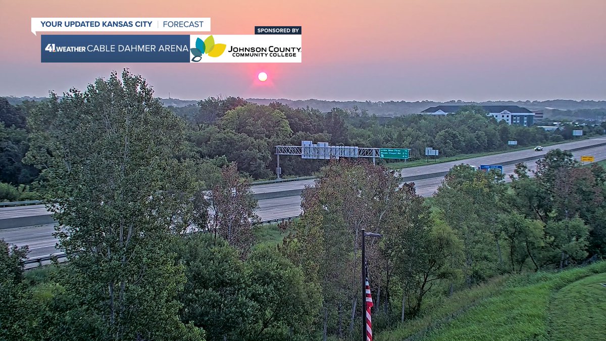 JeffPenner2020's tweet photo. WEATHER UPDATE (AUGUST 8, 2026):
We had a clear, but red sunrise as the sun was shining through wildfire smoke aloft. We are tracking the smoke, the heat &amp; T-Storms as the pattern is a bit active for summer.

Details in our updated @KSHB41 weather blog at:
https://t.co/J4Krvy8hag https://t.co/bf7Q3uUOHp