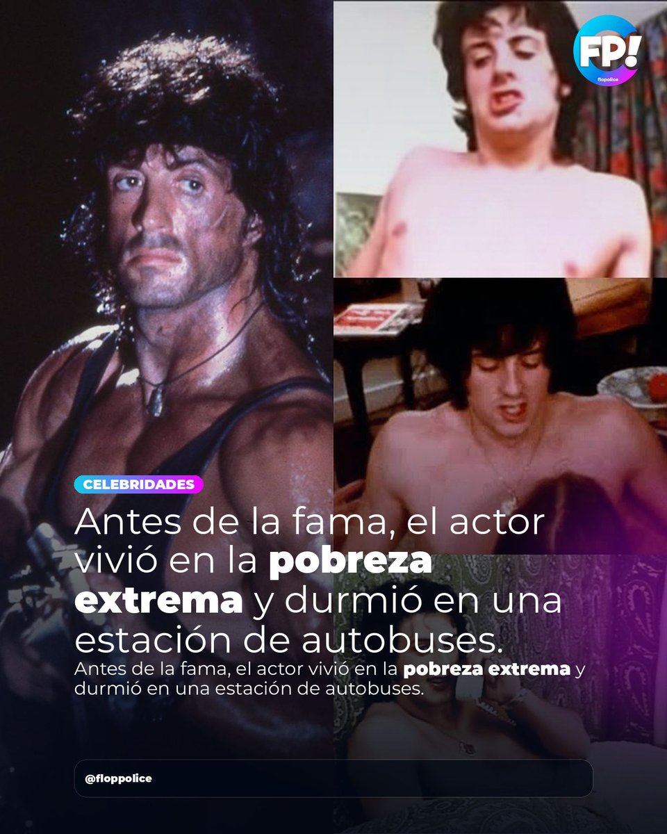 _floppolice's tweet photo. Antes de alcanzar la gloria en Hollywood como el icónico "Semental Italiano", la vida de Sylvester Stallone fue una verdadera prueba de supervivencia. En 1970, el actor tocó fondo de la manera más cruda: estaba completamente en quiebra. https://t.co/5U0fgfy7qx