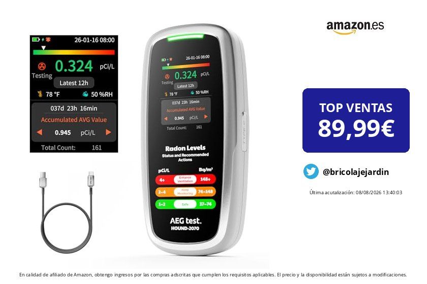 bricolajejardin's tweet photo. 💶 PRECIO: 89,99 €
✅ Cómpralo aquí 👉 https://t.co/IwOtAXfxUL
HOUND-2070 Detector de Radón para Hogar, Pantalla de Temperatura y Humedad, 504 Días de Almacenamiento de Datos, Recargable, Analizador…
#alarmas https://t.co/5rKWwbKNDz