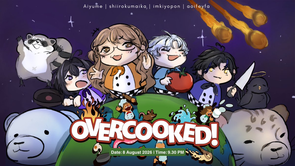 aoifeyfa's tweet photo. Hear ye, hear ye! 🔔‼️ Another collab is in session!

I'll be playing Overcooked with Ai, Maika, and Kiyo~ No stream POV on my end so check out the others' POV on their TikTok! 🫶💜

Ai: https://t.co/w51sy4CqQy

Maika: https://t.co/cuuu3fv4Zs

Kiyo: https://t.co/TMCIh21Tvv https://t.co/NcDUXfXx11