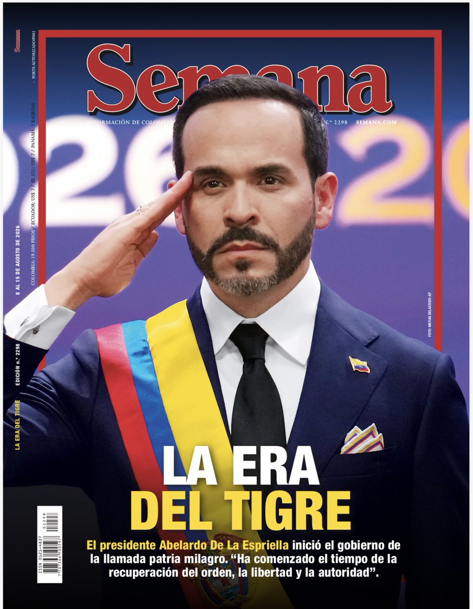 VickyDavilaH's tweet photo. #LaEraDelTigre 

El presidente Abelardo De La Espriella inició el gobierno de la llamada patria milagro. “Ha comenzado el tiempo de la recuperación del orden, la libertad y la autoridad”.

https://t.co/jrUCVMOrAR https://t.co/1dUasKNPwc