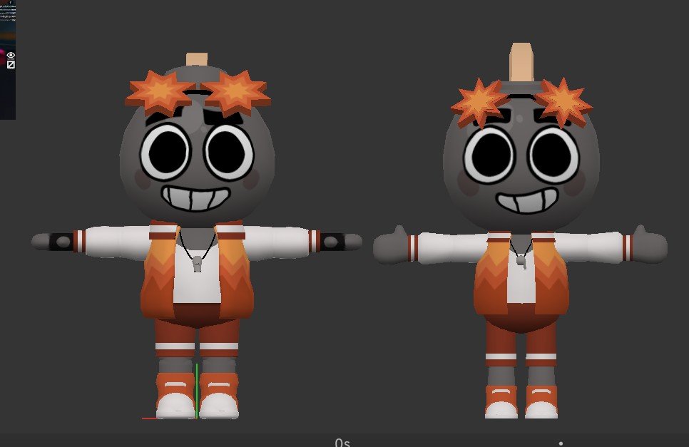 techsyrup_'s tweet photo. Not a drawing but this reminded me to touch up the model I made for him because. It was made a while ago. Hes fatter and has gloves now yay
#dandysworldoc #dwoc • 💣 Bobby https://t.co/jv72BZG0P2