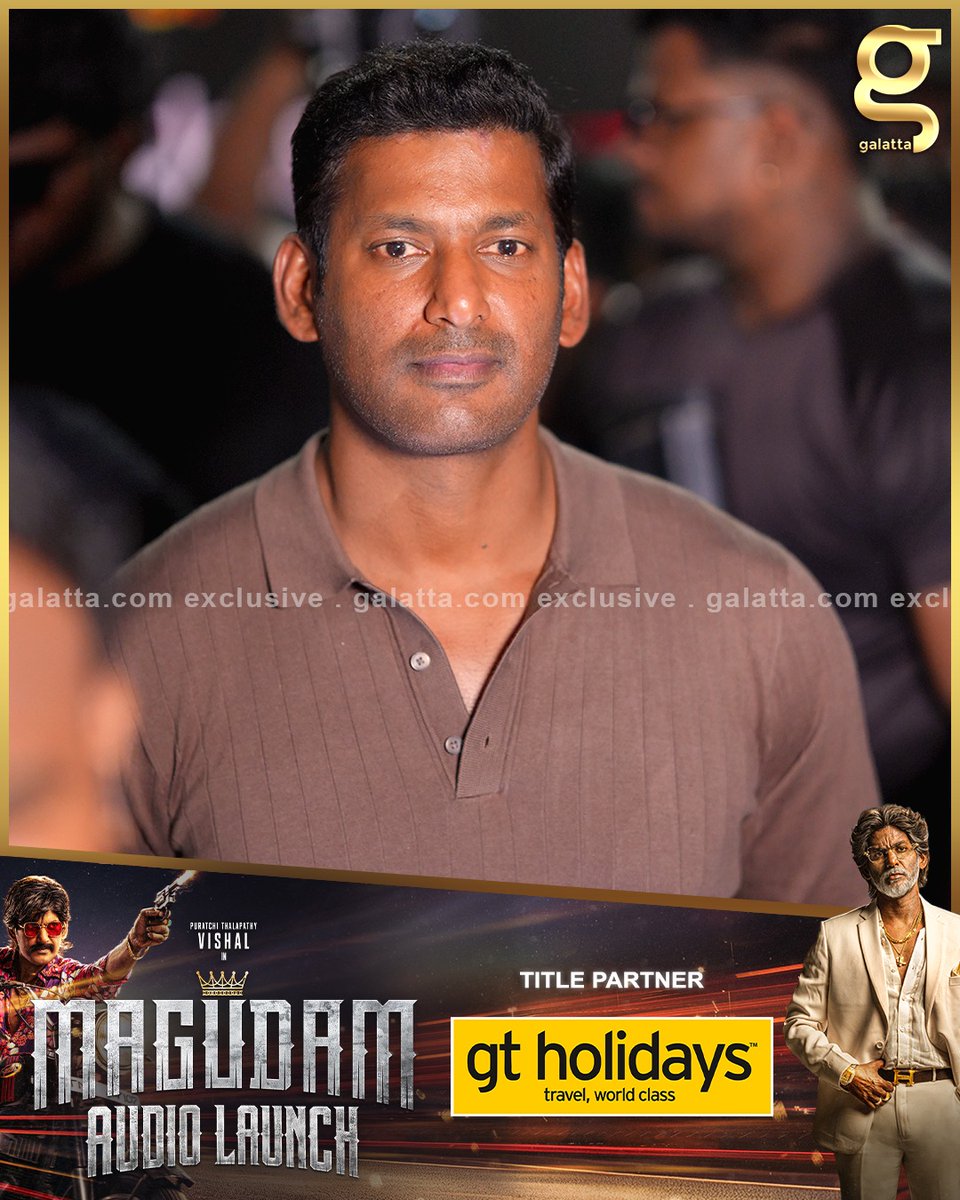 galattadotcom's tweet photo. Vishal walked in, and the red carpet turned electric!⚡🔥 #MagudamAudioLaunch

#Vishal #Magudam #gtholidays #Galatta https://t.co/sDhAykzDhc