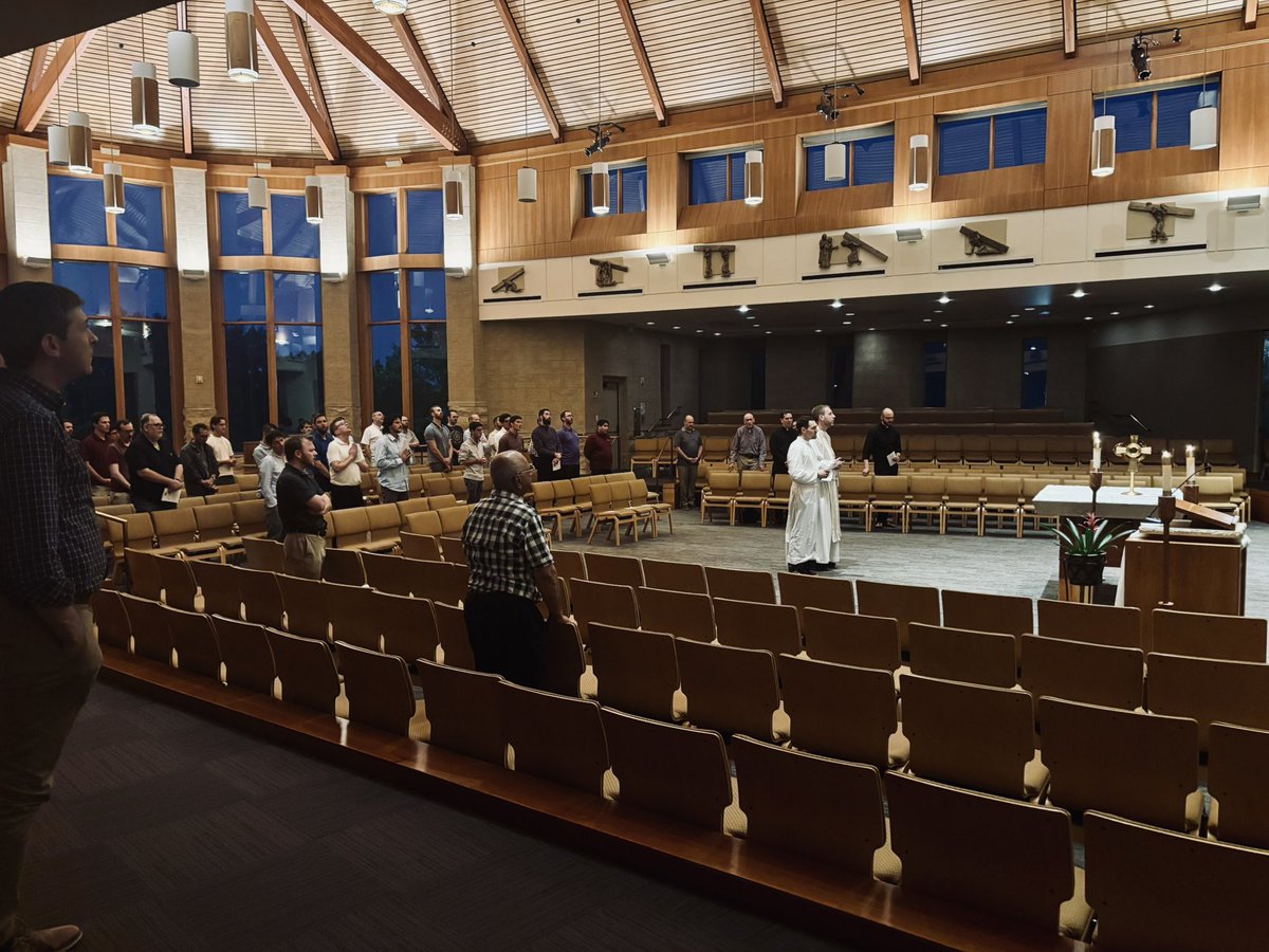 jzipple's tweet photo. Younger Jesuits of the @jesuitsUCS province gathered for a Holy Hour last night to pray for our three novices professing today their First Vows.  Pray with us for Sergio Gómez, Valentin Lobatos and José Antonio Peralta-Salazar. AMDG https://t.co/2lUGvdFhxf