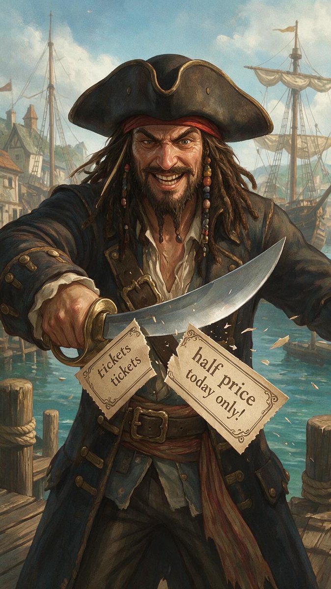 FFXshow's tweet photo. The Pirates just slashed the ticket prices in 𝗛𝗔𝗟𝗙 for ALL the fun in today's show 𝘰𝘯𝘭𝘺! Don't miss the boat, get your tickets now at 𝗳𝗳𝘅𝘀𝗵𝗼𝘄.𝗼𝗿𝗴 

6pm doors open, Mo'z BBQ and Grill dinners available, 7pm showtime. 
Great for all ages. 
#pirates #familyfun https://t.co/RV3fmx3okP