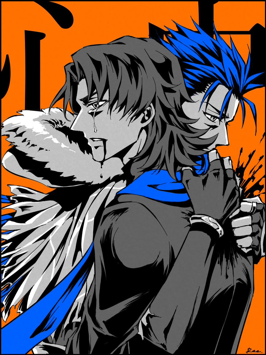 reed_remind's tweet photo. キャスラス（槍言）
※若干流血描写

一緒に行ってやるよ。
だからもう、一人で行くな。

#言受心中祭り
言受心中企画イラストです。
皆さん楽しみましょう！！ https://t.co/V5VuaZFObz