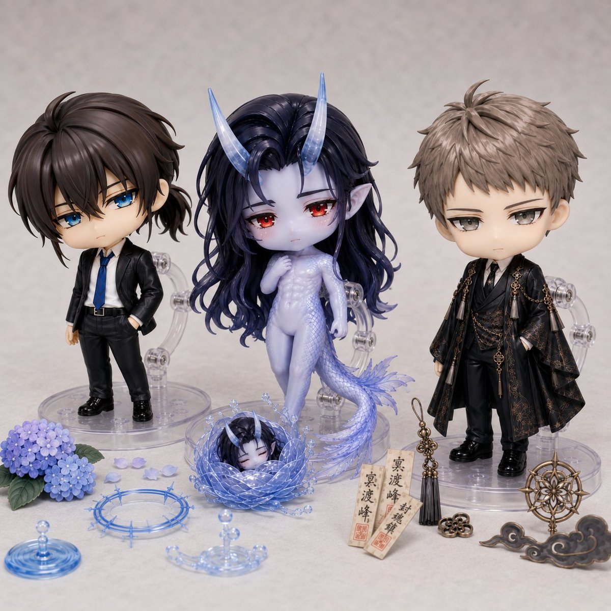 C0ttonJellyFish's tweet photo. 『創造主の身勝手な夏』のうちの子たちが、もしねんどろいどになったら……？
全員お迎えしたい〜〜！！��🩵✨

https://t.co/HIqRaHFN6b

【R18完全版】
https://t.co/dXFII1Whh2

#創作BL #小説家になろう
#小説が読めるハッシュタグ https://t.co/AQtekdlJ7s