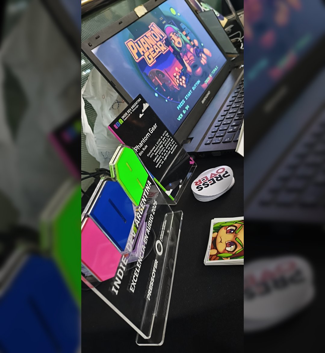 BitsRuleGames's tweet photo. PHANTOM GEAR, won the "Excellence in Audio" Award last weekend in the #IDA2026

Thank you so much to @PressOverNews  and @IndieDevAr 

And a BIG thank you so much to @tonileys to bring us another "Coronacion de Gloria" with your amazing artworks.
#segagenesis #megadrive #homebrew https://t.co/x3uYVbKMz3