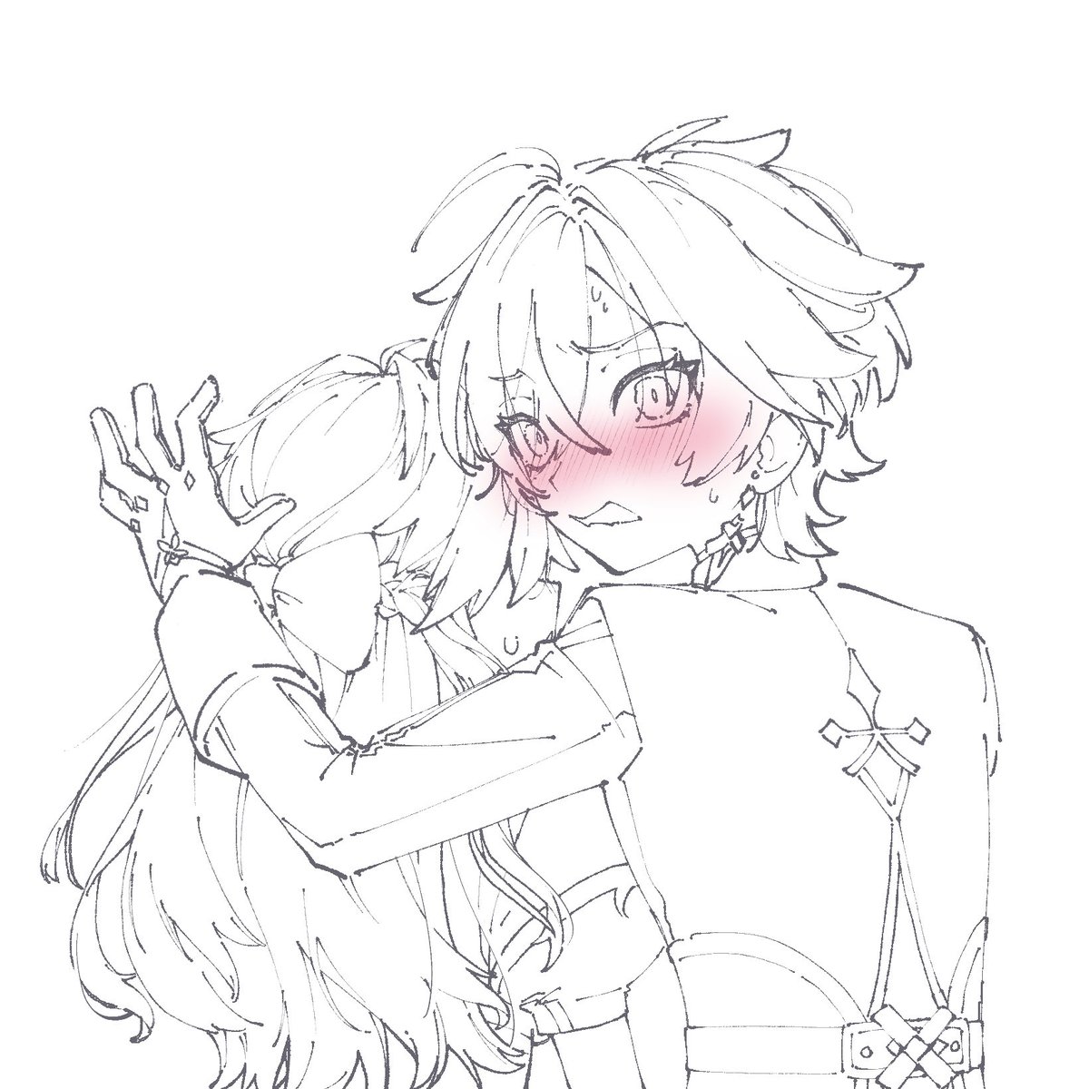 anpg_SaLi's tweet photo. ロエテオ、↑のテオ女体化ネタ、続。
この後ロエがテオを担いで逃げ出します。脱兎です。 https://t.co/9n50Juw1O7