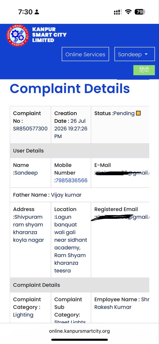 sandeepkumar308's tweet photo. @nagarnigamknp महोदय ये देखिए ये हाल है Kanpur smart city का , smart city ke नाम से APP to चल रहा, लेकिन उस पर दर्ज शिकायत कभी देखी नहीं जा रही ।इतने दिन होने ke बाद भी शिकायत का निस्तारण नहीं kiya gaya यदि कोई अनहोनी होती है तो kaun ज़िम्मेदार होगा ।Please resolve the issue 🙏🏻 https://t.co/magBxzvHwi