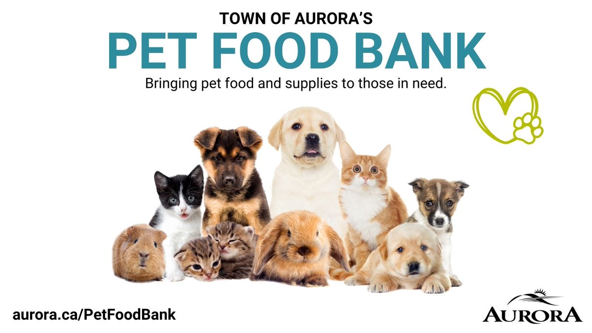 Town_of_Aurora's tweet photo. No pet should be surrendered because of hard times. 🐾Aurora's Pet Food Bank provides pet food for those in need to Aurora, Georgina and East Gwillimbury. Donate to the food bank to keep the shelves full and pets at home where they belong! 

Learn more https://t.co/HFqHmNHeOM https://t.co/IKZDrn2fbD