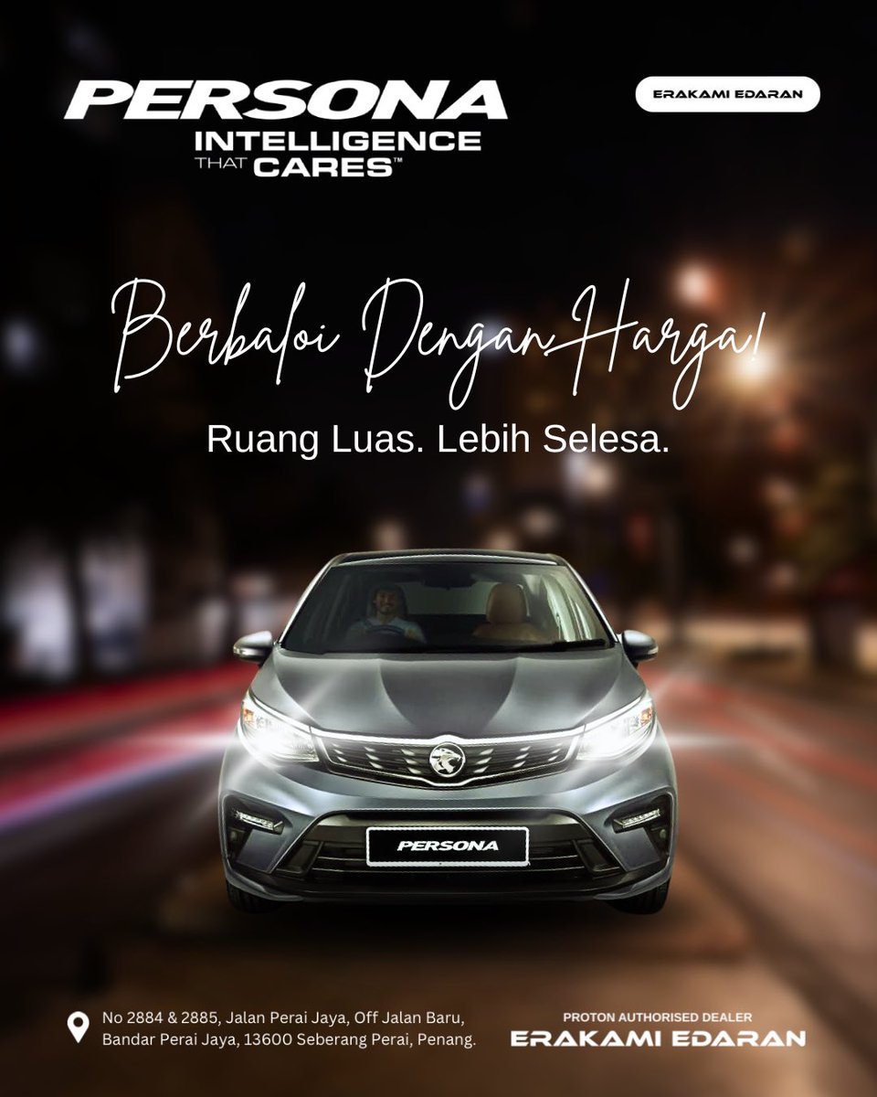 ProtonErakami's tweet photo. Proton Persona 2026. Berbaloi dengan harga! Dengan ruang yang lebih luas dan lebih selesa untuk sekeluarga.

*Stok terhad.

#ProtonPersona #Proton #SeberangPerai #Penang https://t.co/m82O8zTZCM