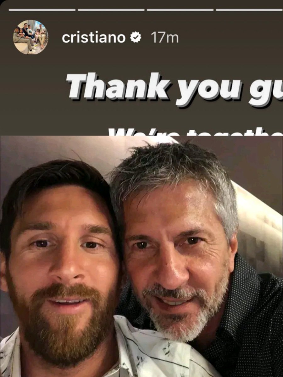 Benjacs_news's tweet photo. 🚨 Ronaldo on his IG story "Thank you" He's consoling Messi who lost his Dad 

"Ronaldo posted on his IG story"Thank you" he posted a picture of Messi and his dad who just passed out today, that's something to learn from, irrespective of the rivalry that didn't stop Ronaldo from consoling Messi"

"Jorge Messi who is Messi's Dad have been battling illness for a while now, the 68 years Argentine man passed out today, May his soul rest in peace".