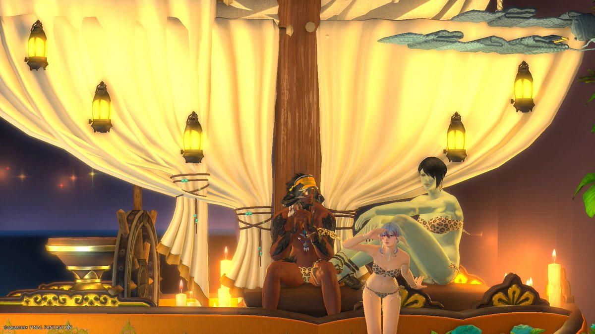 weddin_b's tweet photo. #FF14
#FFSS 
#オスラめすらルガ子
フレのルガ子ちゃん@Harumachi28 チョイスの夏らしいスタジオでの撮影会
集中無言タイム&amp;笑いありで楽しい時間
 でした！
師匠@Koyuki_ff14 のお家も素敵でした
今度お店やってる時に行こうっと♪ https://t.co/MnOlQzE0SE