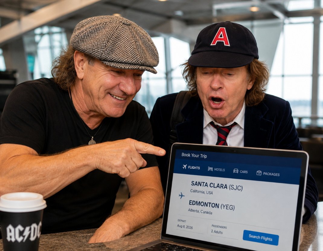 BrianJ2_n8's tweet photo. 🇨🇦⚡️ On the move to Alberta! Brian and Angus are heading north as the POWER UP Tour rolls into Edmonton. Next stop: Commonwealth Stadium — August 9! 🤘🎸
Edmonton, we’re coming for you! 🔥
#ACDC #PowerUpTour #Edmonton #Alberta #CommonwealthStadium #RockAndRoll https://t.co/41K6nG7qFs
