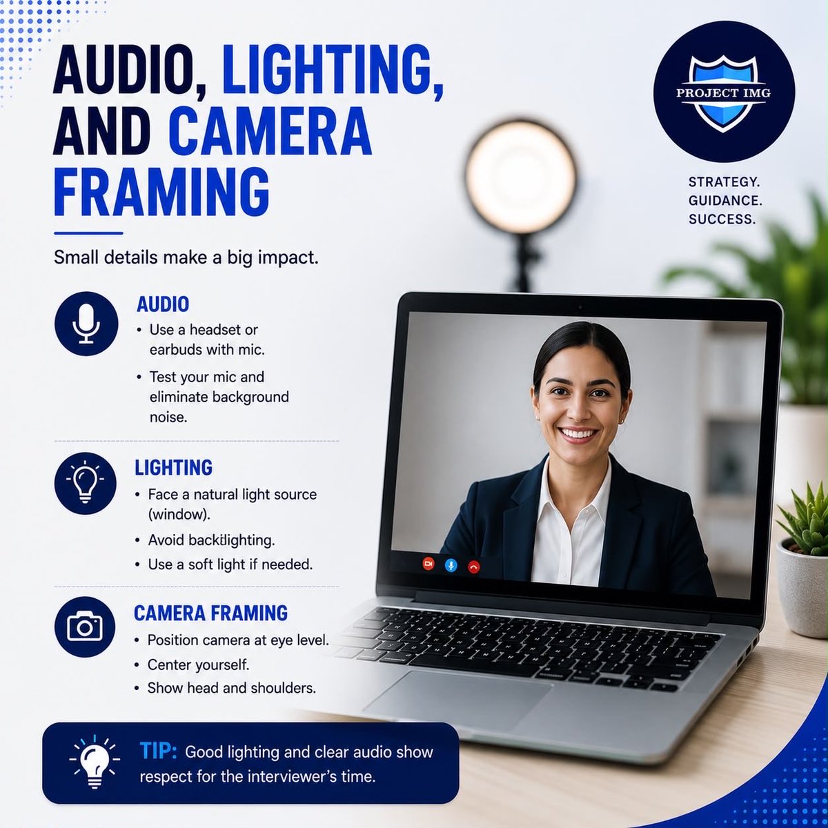 ProjectImg's tweet photo. Your interview starts before you say your first word. 💻🎥

A professional virtual setup can boost your confidence and leave a lasting first impression.

Swipe through this checklist to make sure you’re interview-ready:
✔️ Tech
✔️ Lighting
✔️ Camera framing
✔️ Background
✔️ Backup plan

Save this guide for interview season! 🚀

#ProjectIMG #ResidencyInterview #VirtualInterview #IMGJourney #USMLE #Match2027 #MedicalResidency #ERAS #InterviewTips #FutureResident