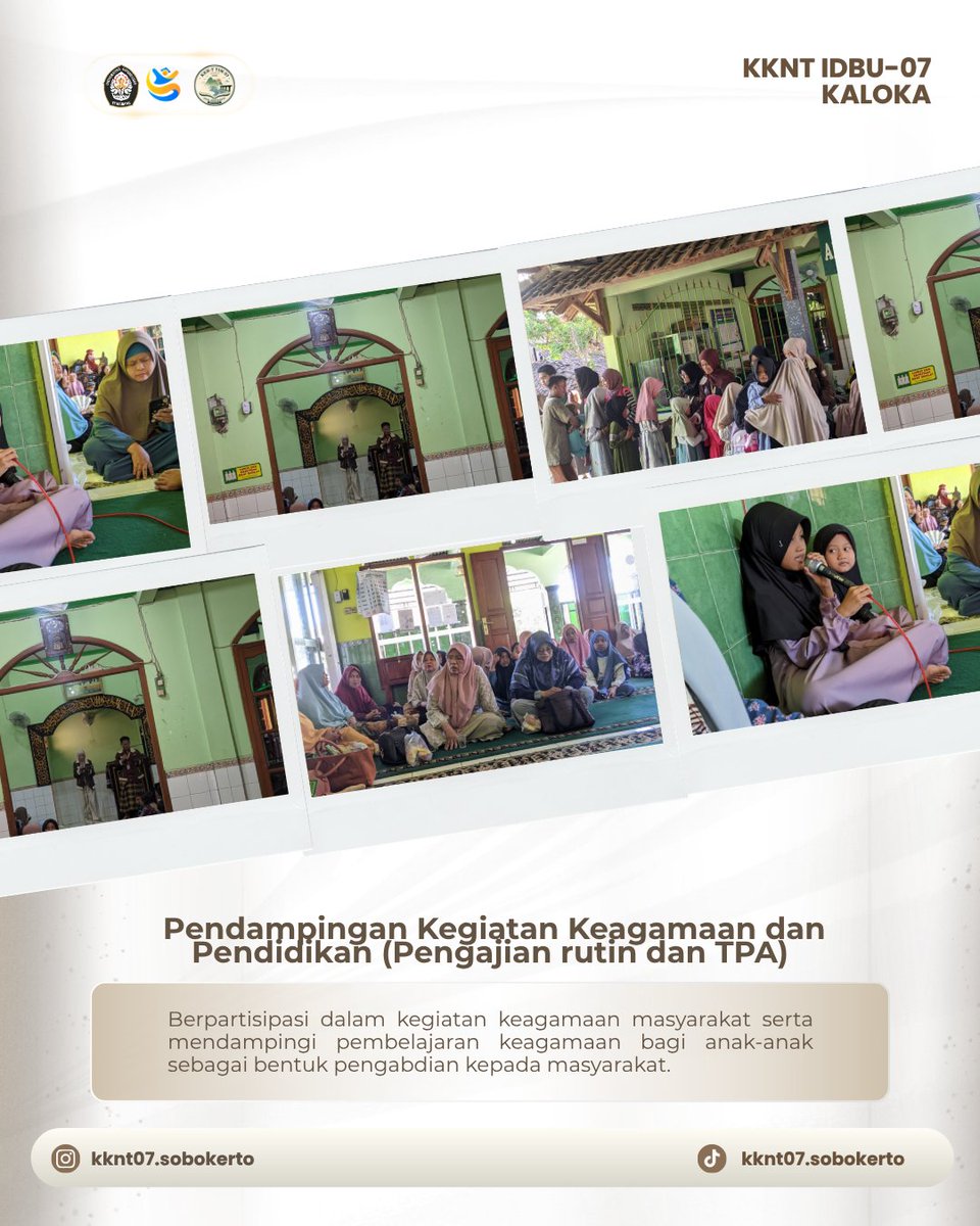 hrvchiyo's tweet photo. HALO SOBAT SOBOKERTO! 👋🏻
​Perkenalkan, aku Rima dari tim KKNT IDBU-07 melalui program KALOKA (Kearifan dan Literasi Lokal Desa).

​Satu minggu menuju garis akhir! Memasuki minggu ke-4 dari 5 minggu perjalanan kami di Desa Sobokerto, rasa haru dan semangat kian bercampur. https://t.co/B04v11r3Px