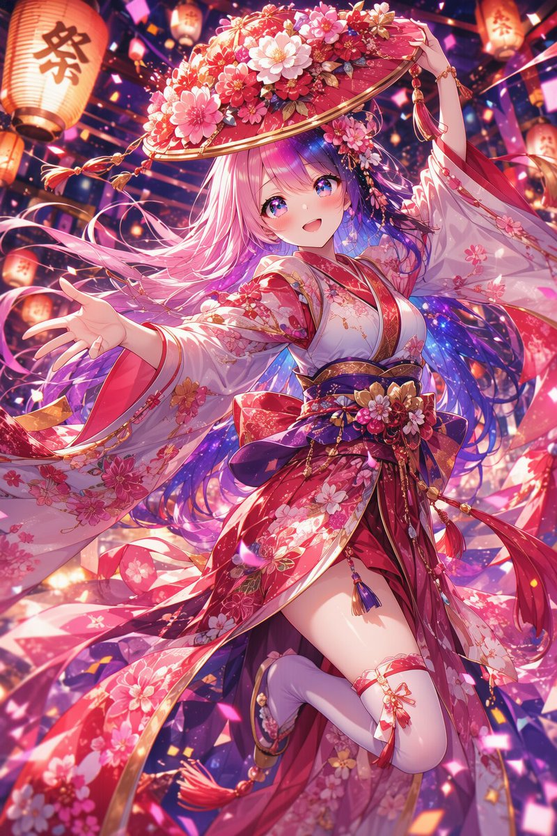 ikan4n5's tweet photo. よっしーなさんの #AI夏の踊り子 です✨

華やかな花笠を手に、祭りの夜を舞うギャラクシーちゃん🌸✨

色鮮やかな和装に身を包んで、
今日はちょっぴり特別な踊り子姿です💕 https://t.co/RAMQZkTQhT