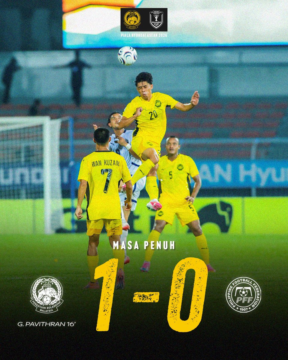 malaysia_nt's tweet photo. WE’RE THROUGH TO THE SEMI-FINALS! 🐯🔥

#FAM #HarimauMalaya #ASEANHyundaiCup2026 https://t.co/NC6Rk1jNm6
