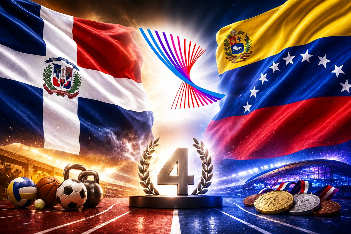 DiazPicasso's tweet photo. 🇩🇴🇻🇪 República Dominicana y Venezuela libran una cerrada batalla por el 4.º lugar del medallero de Santo Domingo 2026.

Las últimas finales decidirán quién se queda con la posición.

https://t.co/YjmCrhOEP6

#SantoDomingo2026 #JCC2026 https://t.co/ZUAvsuusWM