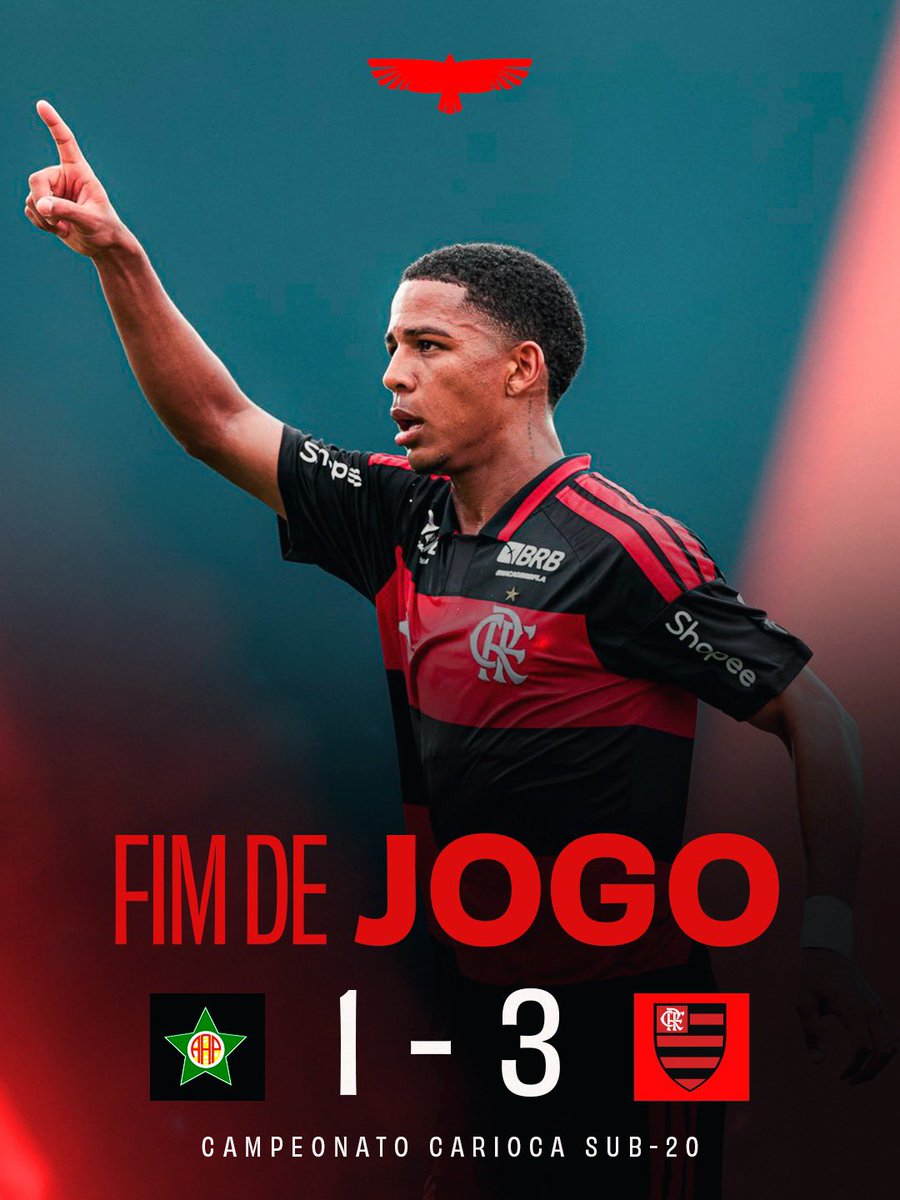 Flamengo's tweet photo. FIM DE JOGO NO LUSO-BRASILEIRO!

Com gols de Jhefinho, Josmar e Douglas Telles, os #GarotosDoNinho vencem a Portuguesa por 3x1, na rodada de estreia do Carioca Sub-20!

Pra cima, molecadaaaaaa! 🔴⚫️

📸: Gilvan de Souza/CRF

#FimDeJogo #GarotosDoNinho https://t.co/F5P2Bha2E5