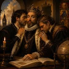 gonefishin1948's tweet photo. If you own a King James Version of the Bible here is a picture of King James who sponsored it. Notice he's not with a female but a couple of males whom he spent time frolicking with on a regal bed. https://t.co/5zF7dRYOjE