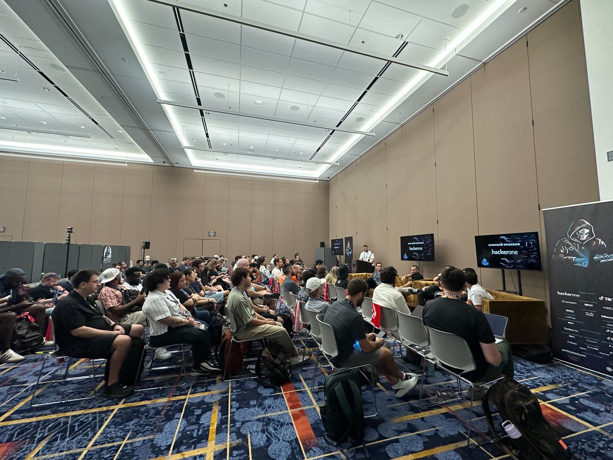 Hacker0x01's tweet photo. Day 1 of #DEFCON is down! 🔥

HackerOne’s Dane Sherrets joined “The Future of Bug Bounty: Program Managers’ Perspective,” while Tony Lee took the stage for “Navigating AI-Assisted Submissions.”

Great conversations, sharp perspectives, and plenty more ahead. Bring on Day 2. https://t.co/pyQuimYtkd