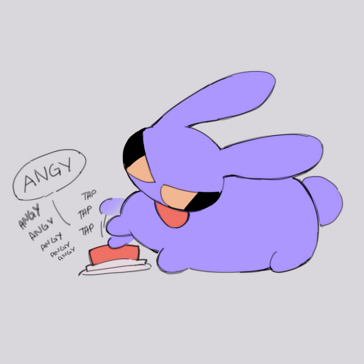 nomi_illust's tweet photo. Shouldn't have given Bunbun this button https://t.co/xTWkxfZa6F