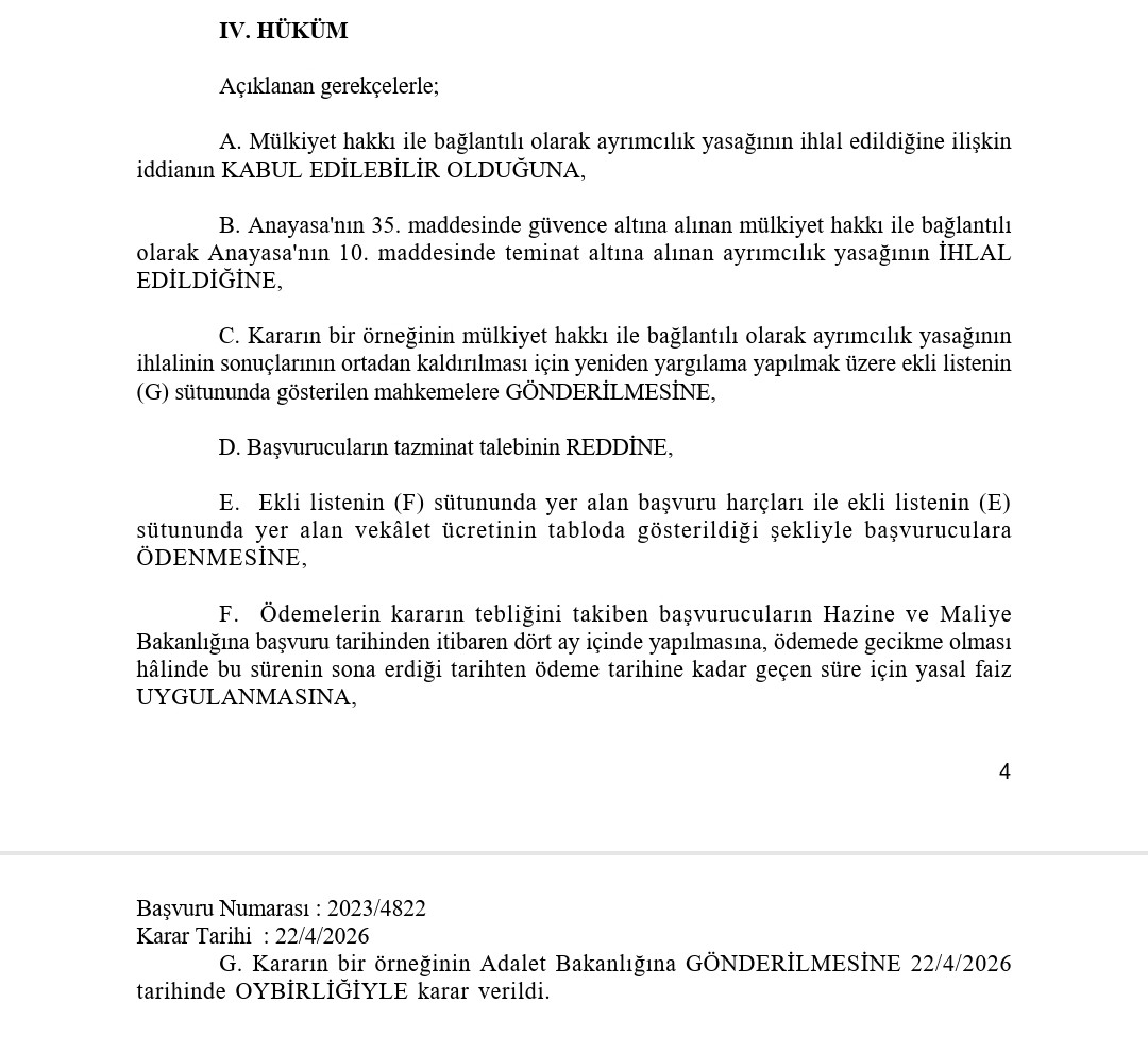 DilekHukuk's tweet photo. OHAL KHK'SI İLE İHRAÇ OLDUKTAN SONRA BİRLEŞTİRİLMİŞ HİZMET SÜRELERİ ÜZERİNDEN EMEKLİ  OLUP TARAFINA EMEKLİ İKRAMİYESİ ÖDENMEYENLER İÇİN ÇOK ÖNEMLİ ANAYASA MAHKEMESİ HAK İHLALİ KARARI 

Anayasa Mahkemesi Bireysel başvurusunu hazırladığım dosyada, 

OHAL KHK'sı ile kamu görevinden çıkarılan ve akabinde Sosyal Güvenlik Kurumu'na başvurarak emekli aylığı bağlanan, ancak birleştirilmiş hizmet süresi üzerinden emekli ikramiyesi ödenmeyen başvurucunun 

Anayasa'nın 10. Maddesinde güvence altına alınan AYRIMCILIK YASAĞININ İHLAL EDİLDİĞİNE ANAYASA MAHKEMESİ'NCE karar vermiştir.  

ANAYASA MAHKEMESİNİN İHLAL KARARI SONRASI İZLENİLECEK HUKUKİ YOLLAR ;  

Birleştirilmiş hizmet süreleri üzerinden emekli olup, tarafına Sosyal Güvenlik Kurumu tarafından emekli ikramiyeleri ödenmeyip, Sosyal Güvenlik Kurumu'nun bu kararına karşı dava açanlar, 

Dava dosyalarına ANAYASA MAHKEMESİ KARARINDA yer alan tespitlere yönelik ek beyanda bulunacaklardır.  

Birleştirilmiş hizmet süreleri üzerinden emekli olup, tarafına Sosyal Güvenlik Kurumu tarafından emekli ikramiyeleri ödenmeyip Sosyal Güvenlik Kurumu'nun bu kararına karşı açtıkları dava sonucu Anayasa Mahkemesi'ne bireysel başvuruda bulunanlar 

AYM'deki dosyalarına ek beyanda bulunacaklardır.  

Birleştirilmiş hizmet süreleri üzerinden emekli olup, tarafına Sosyal Güvenlik Kurumu tarafından emekli ikramiyeleri ödenmeyip bugüne kadar Sosyal Güvenlik Kurumu'ndan emekli ikramiyesi talep etmeyenler, 

İlgili karar doğrultusunda Sosyal Güvenlik Kurumu'ndan emekli ikramiyesi talebinde bulunacaklardır. 

Hukuki destek konusunda yardımcı olurum.   

22/04/2026 TARİHLİ KARARDAN.
