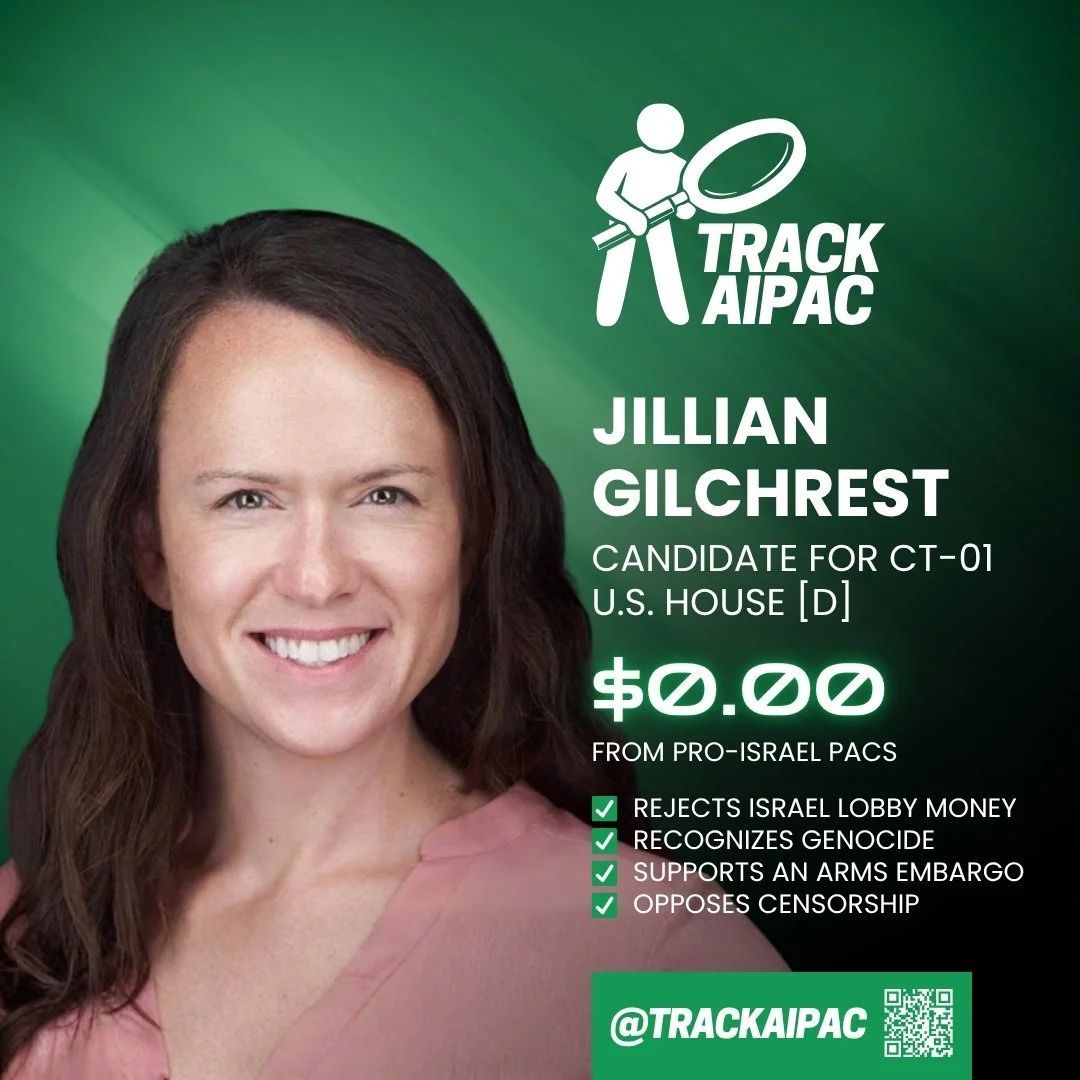 TrackAIPAC's tweet photo. Vote @JillianG_CT for #CT01 on August 11th! https://t.co/PfOWfCdLKF