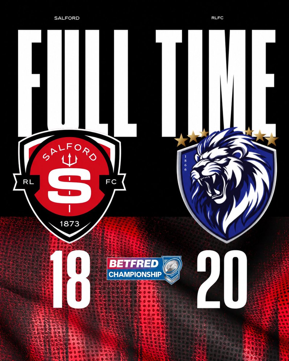Salford_RLFC's tweet photo. Full Time | Defeat in the derby. https://t.co/GwZ6PJD2NE