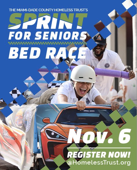 HomelessMiami's tweet photo. Lace up those shoes!  It’s time to get ready for the 3rd annual Sprint for Seniors Bed Race, Nov. 6.  Space is limited.  Who will make your bed?  We wanna know!  

Details and Registration is here - https://t.co/H8x9kbNByU https://t.co/79rKbJbQ75