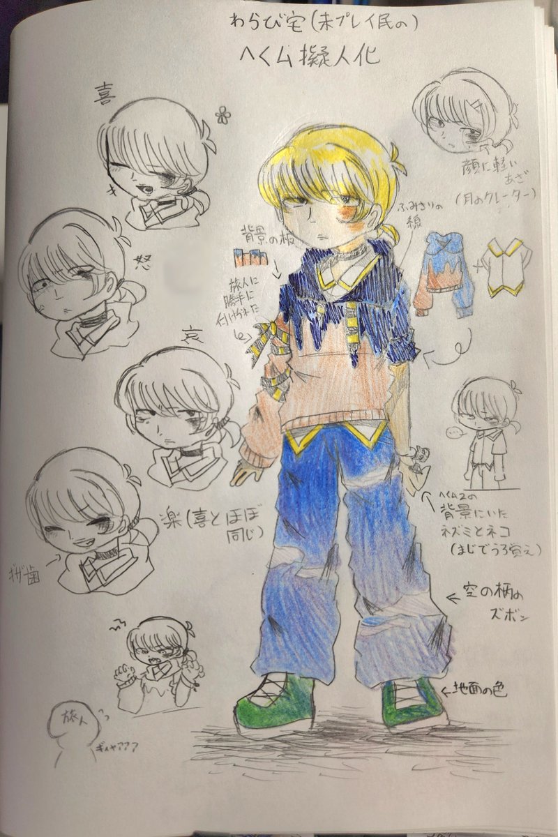 warabimoch3439's tweet photo. ⚠️⚠️擬人化注意⚠️⚠️
リズ天未プレイの者がへく厶と旅人の擬人化を描いてみたぜぇ😎
自己満足でしかない😭
#リズ厶天国 https://t.co/SnLqFEqhgR