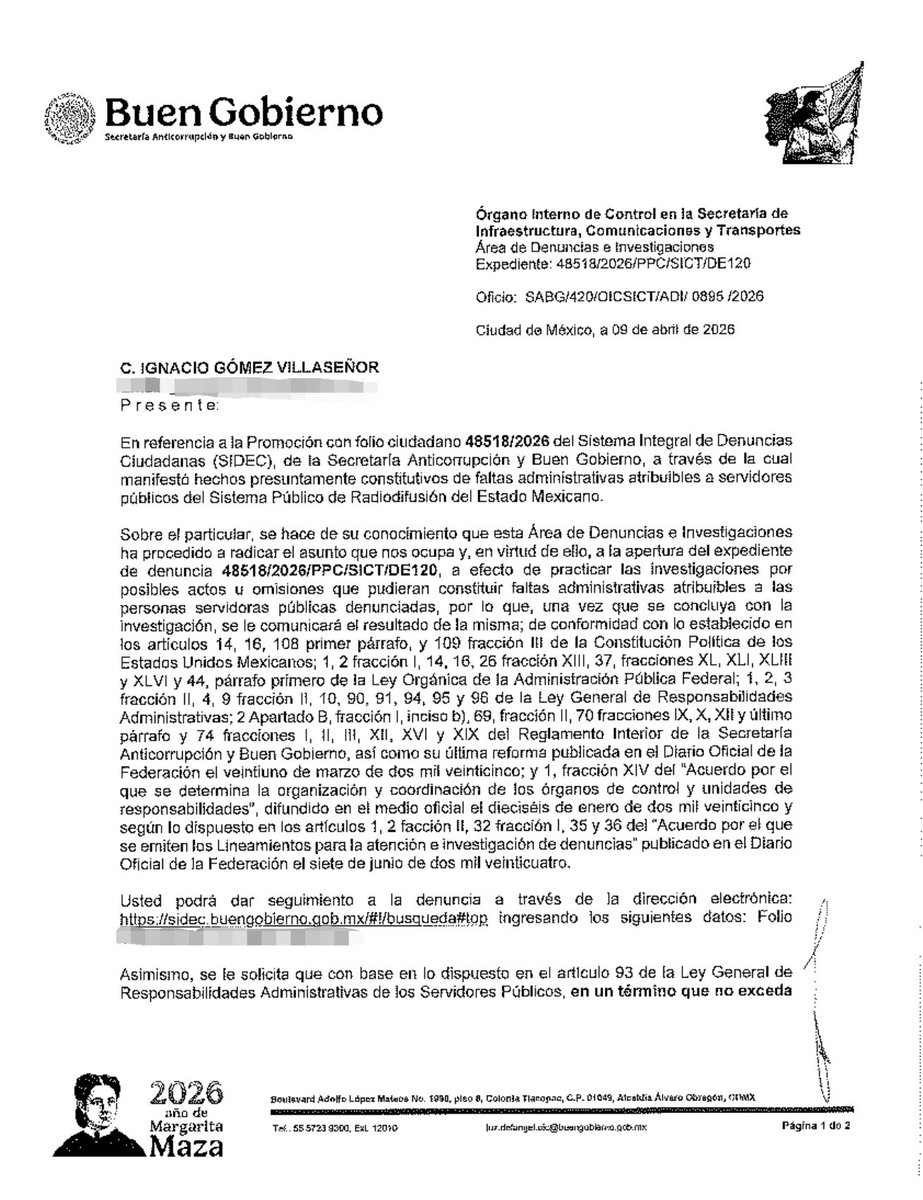 ivillasenor's tweet photo. ¿Y sí investigan? Porque mañana se cumplen cuatro meses de mi denuncia ante ustedes contra Jenaro Villamil y Miguel Ángel Elorza y no veo ningún avance o indagatoria al respecto.

(Ojo, que esta denuncia es independiente al amparo que gané y al proceso penal ante FGR). https://t.co/xRrnScnr3c