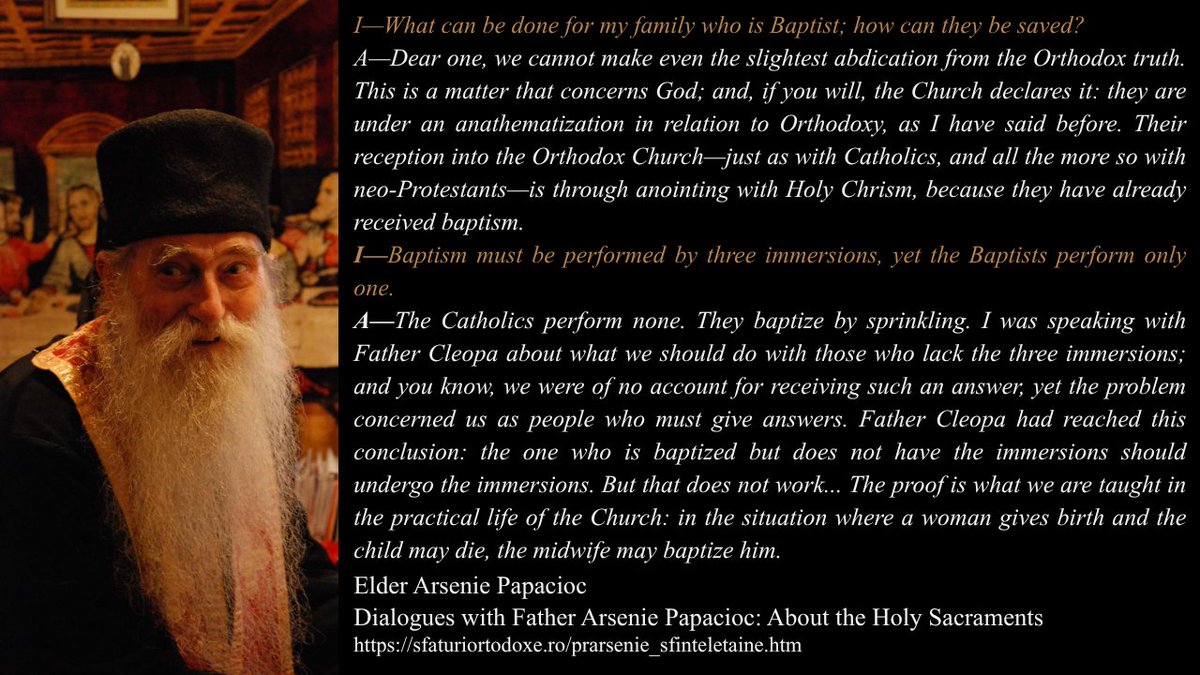 andresorthodox's tweet photo. Elder Arsenia Papacioc against rebaptism &amp; on conditional baptisms https://t.co/wcV983IVOh