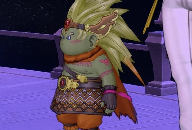 onigiri_dqx's tweet photo. サブのver6.0をやっていて気付いたのですが、カブの腕装備は左右で異なるんですね。で、よく観察してると右手はフルカバーのガントレット風でドルタムのと似ていて、左手は指無しグローブ風でナンナのと似ていて…そして巻きつけているリボン？の色ですよ。これナンナとお揃いなのでは…。 https://t.co/D42wFeYYXm