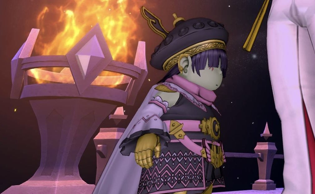 onigiri_dqx's tweet photo. サブのver6.0をやっていて気付いたのですが、カブの腕装備は左右で異なるんですね。で、よく観察してると右手はフルカバーのガントレット風でドルタムのと似ていて、左手は指無しグローブ風でナンナのと似ていて…そして巻きつけているリボン？の色ですよ。これナンナとお揃いなのでは…。 https://t.co/D42wFeYYXm