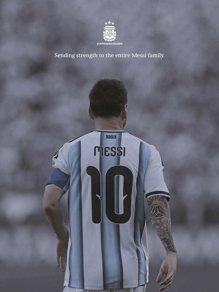 AFASeleccionEN's tweet photo. Sending our deepest strength to Leo Messi and his family.

We’re with you during this difficult time and sending you our warmest embrace. https://t.co/YOCenOHSWy