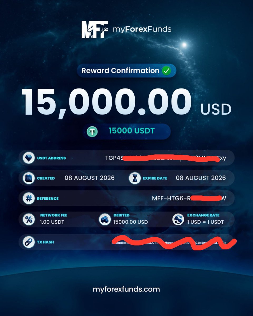 Sharpy__Tm's tweet photo. Yooo X, @MyForexFunds just paid me today. Almost 3 years after the shutdown and MFF is still pulling through, thank you all 🫱🏾‍🫲🏽.
Failure cannot cope with persistence so as a fellow trader remember to keep pushing forward 💯 
(Y'all can follow me for more Forex related updates) https://t.co/dT8zKJ4rok