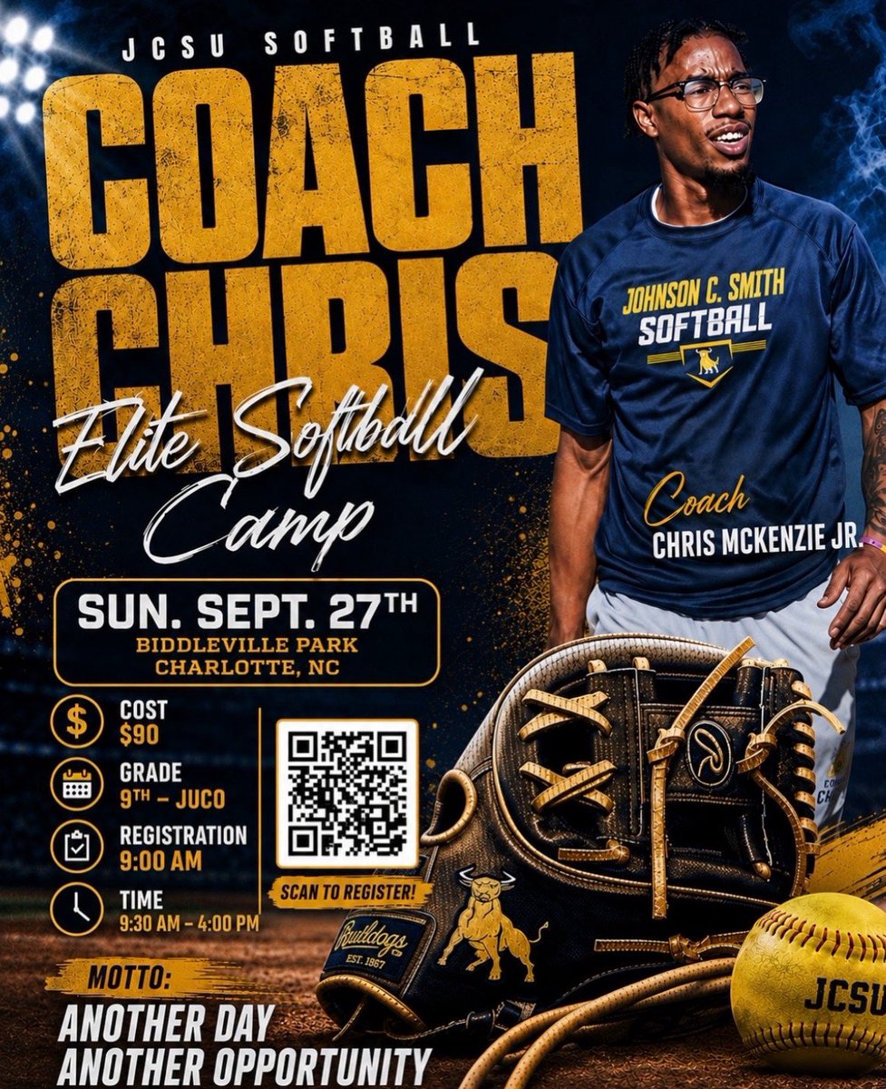 jcsusoftball's tweet photo. 🥎 COACH CHRIS’ ELITE SOFTBALL CAMP 🥎

Another Day. Another Opportunity.

Coach Chris McKenzie Jr. invites athletes 9th grade–JUCO to Biddleville Park on Sept. 27 for a full day of development, competition, and growth.

📍 Charlotte, NC
⏰ 9:30 AM–4 PM | Registration 9 AM
💰 $90 https://t.co/BnvEfyb7H9
