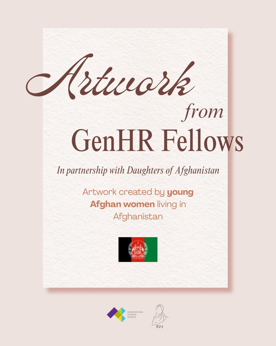 GenHumanRights's tweet photo. Check out the amazing artwork created by the GenHR Fellows! More in the thread reply!!

Learn more about GenHR at 
https://t.co/D5ihIbnM7W

#art #humanrights #afghanistan #womensright #PeaceAndLoveFromPeru #paintings https://t.co/qi8V1DSShr