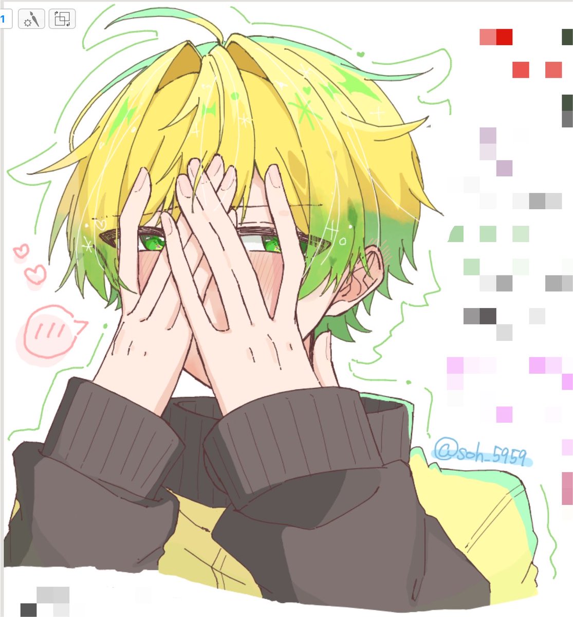 SOH_5959's tweet photo. 絵チャ💚 https://t.co/bNp4Hp84mF