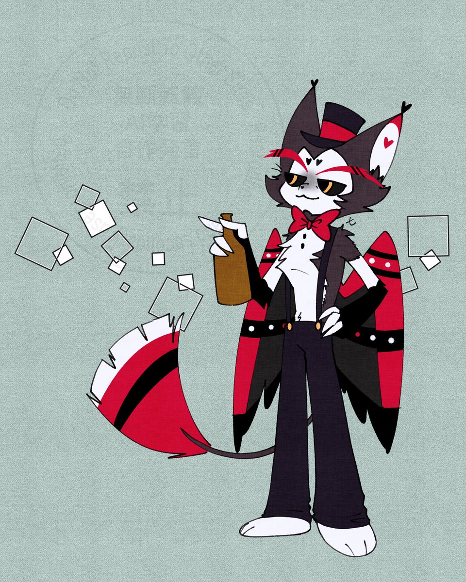 Azimech_7's tweet photo. 世界猫の日だったらしい🥃
#HazbinHotelHusk https://t.co/5hZ37VE3iW