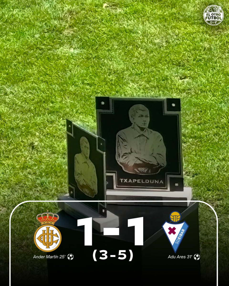 ElOtroFutbolTV's tweet photo. 🏆 TROFEO STEVE BLOOMER | 4.ª EDICIÓN
❌ Derrota del @REALUNIONCIRUN ante la @SDEibar en la tanda de penaltis.

Real Unión 1 - 1 Eibar

🥅 3-5 en penaltis
⚽ Ander Martín 25' ⚽ Adu Ares 31'

#RealUnion #TrofeoSteveBloomer https://t.co/mbA4VRr3aB