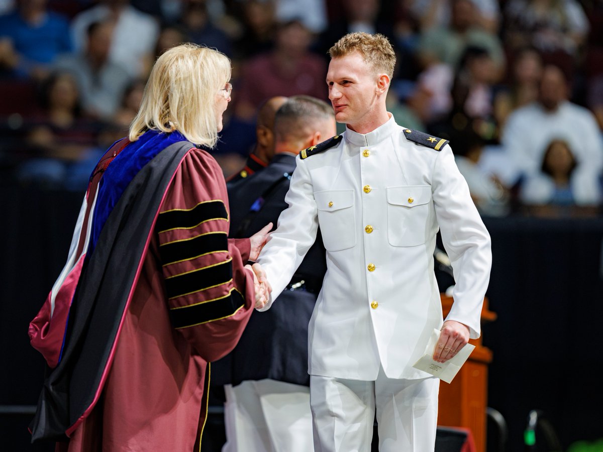 TAMU's tweet photo. Congratulations to the sixteen Aggies who commissioned into the United States Armed Forces today, a tradition upheld by the @AggieCorps spanning 150 years. Thank you for your service, Ags! 👍 https://t.co/JhxUiEoklh