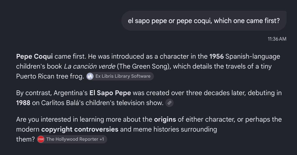 JacDevs's tweet photo. The OG Pepe is Pepe Coqui, from the book La Cancion Verde published in 1956.

See here for yourselves. This is the OG from 11 months ago. 

crUcshXcgB57GFnLmQh54KDbXWC17sZfe8jCkaapump https://t.co/1biWBHmm9g