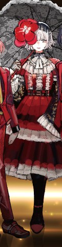 shipesuruya's tweet photo. @0 傘にお花の髪飾りつけたドールみたいな推しは可愛い。
あとフミさん高めのヒールはいてるのにカイ先輩とのこの身長差、カイさんが2mになったの？ https://t.co/8TfQPxEwWz