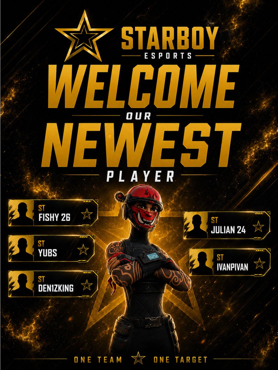StarboysHQ's tweet photo. Welcome to the New MF ⭐STARBOYS⭐
@denizfnr7 
@Yubsfn6 
@Ivanzrr1x 
@Fishyfnr_ 
@JulianFN67 https://t.co/3N1yDAGLbs