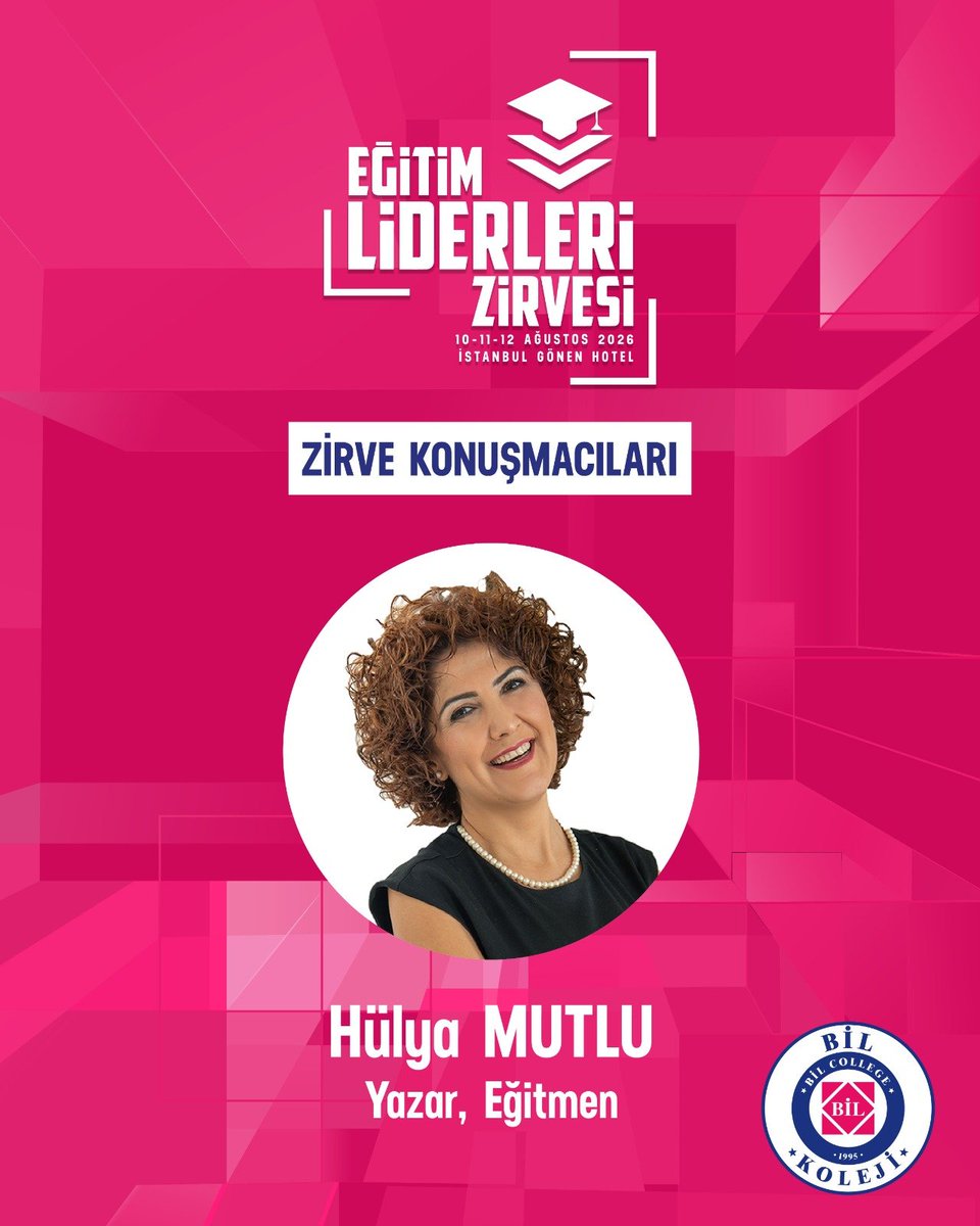 bilkolejleri's tweet photo. Vizyoner bakış açısı, güçlü liderliğin en önemli yapı taşlarından biridir.

Liderler Zirvemizde; Yazar, Eğitmen Hülya MUTLU, eğitimin geleceği, stratejik dönüşüm ve sürdürülebilir başarı üzerine değerli görüşlerini katılımcılarımızla paylaşacak. https://t.co/7i7KOQBWsb