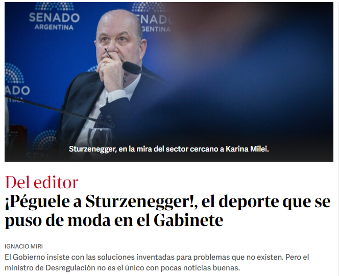 dubdam's tweet photo. Comenzó la opereta para limar a Sturzenegger, el funcionario más peligroso para los intereses corporativistas que dominaron la Argentina los últimos 100 años. 

Una hit-piece en la que se pretende ridiculizar el trabajo del ministro que más representa las ideas de Milei. https://t.co/dT9Mfi6Fko